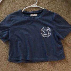 Blue newport beach crop top